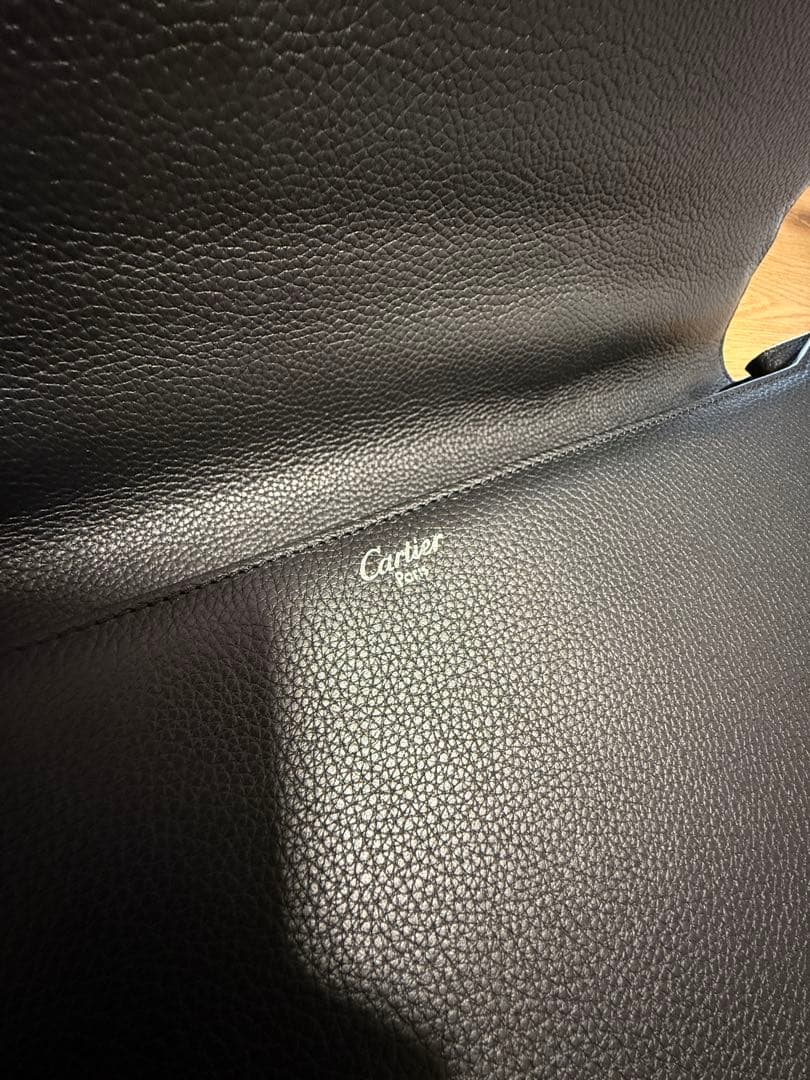 中古美品 Cartier ビジネスバッグ 黒 レザー ブリーフケース 外箱なし