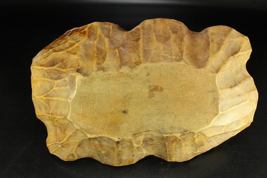 葡萄木 手付 器 木彫 古民具 時代物(K-LC949)