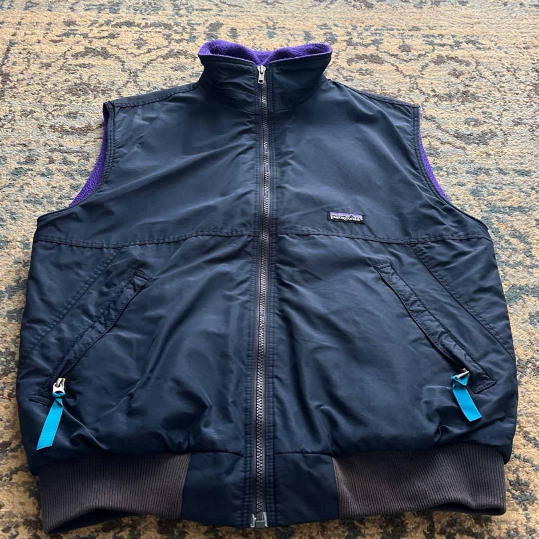 90s パタゴニア シェルドシンチラ ベスト ネイビー フリース 検 80s