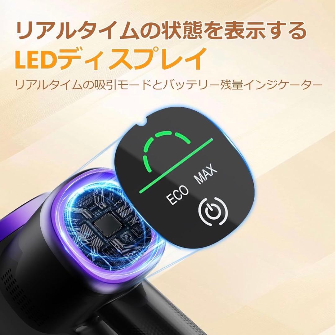 LEDヘッドライト付き✨ 掃除機 コードレス 折り畳み式 サイクロン式 強力吸引