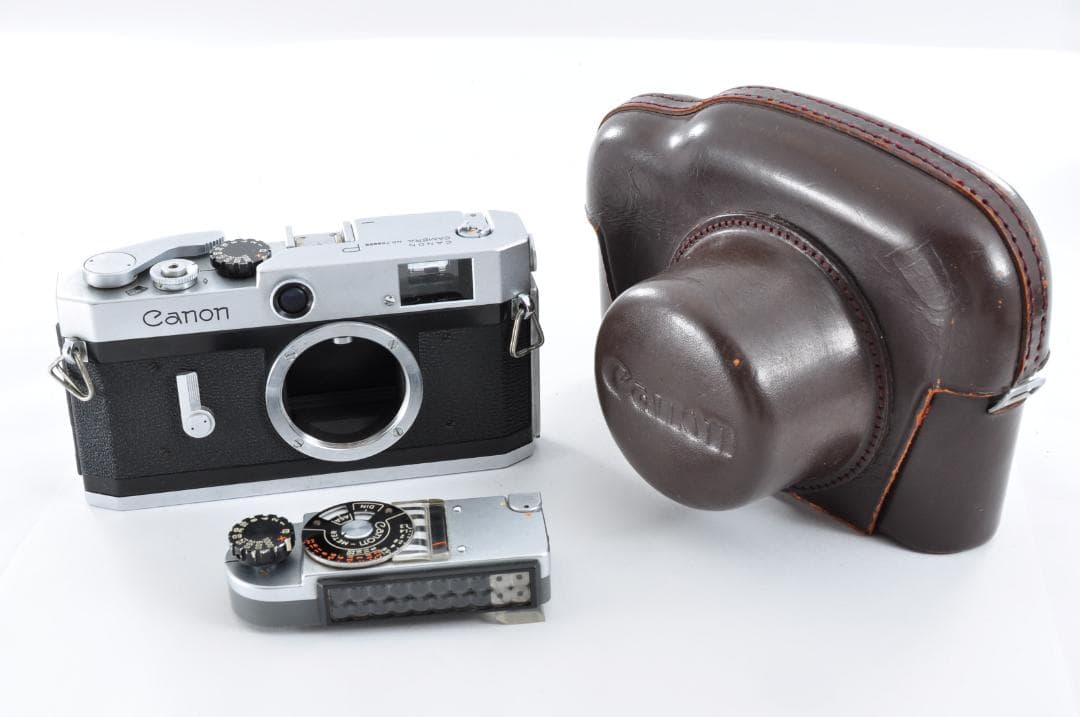 Canon P型 レンジファインダーカメラ レザーケース、露出メーター付き