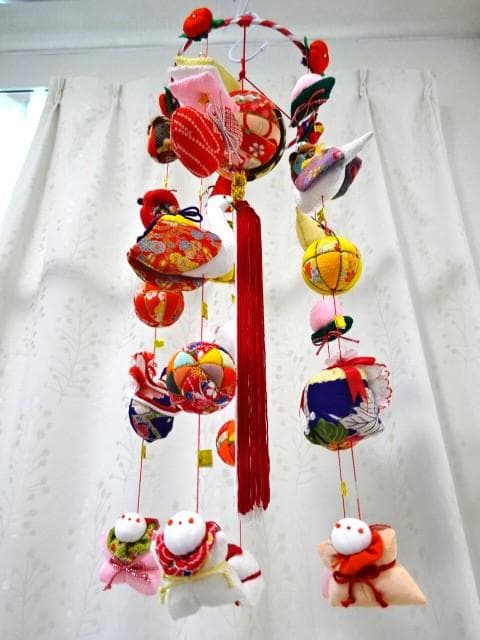 【3】縁起の良い柳川さげもん　木目込み鞠　吊るし雛　ハンドメイド　ひな祭り
