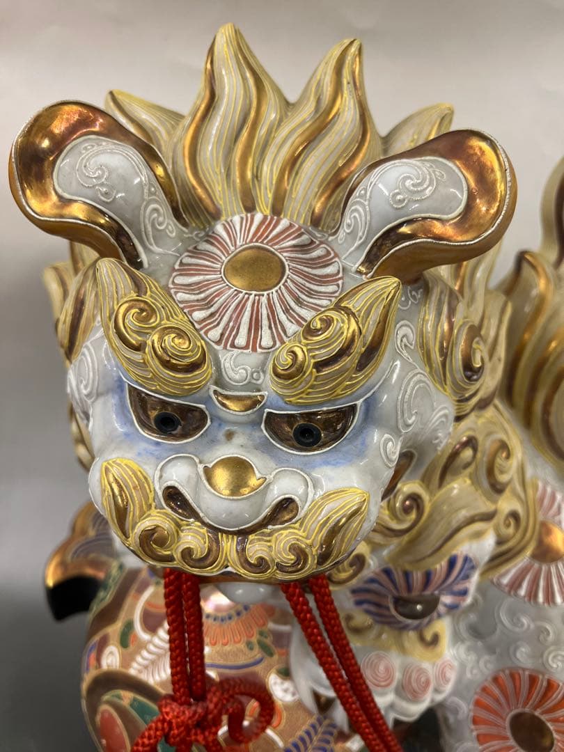 美品 九谷焼 巨大シーサー 送料込み