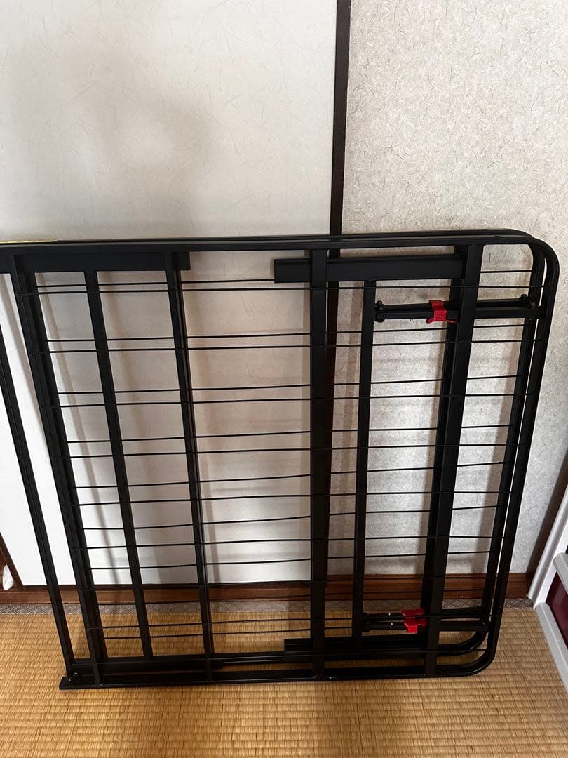 折りたたみベッド スチール製 ブラック 195x97cm