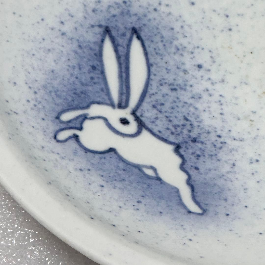 初期伊万里 吹墨兎文 七寸皿