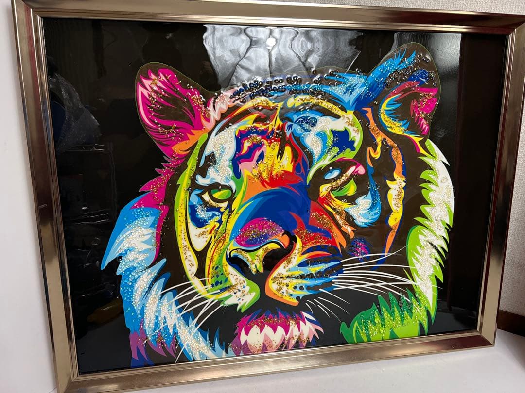 クリスタルアート　ジャングルキング アートパネル　キラキラ ゴージャス トラ