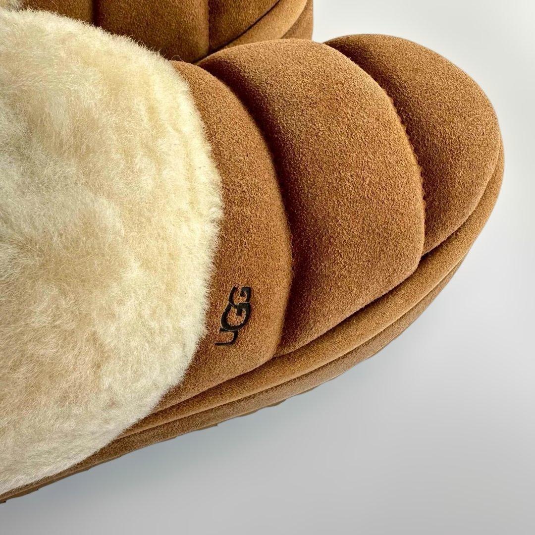 UGG Tazzlita 厚底ムートンスリッポン ボア付きスリッパ ブラウン
