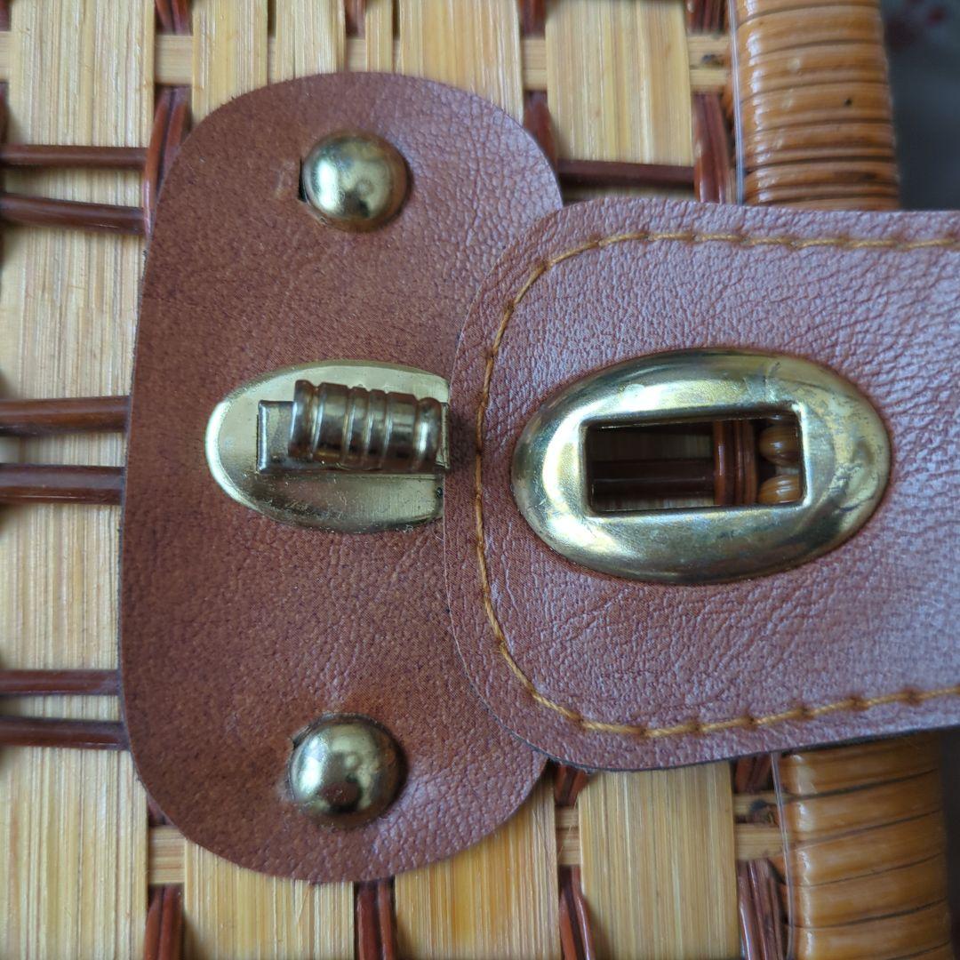 籐バスケット かごバッグ ピクニック ヤクルト 平成レトロ