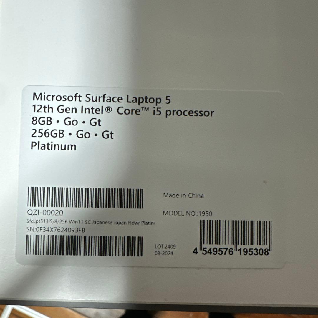 Windowsノート本体 Microsoft Surface Laptop 5