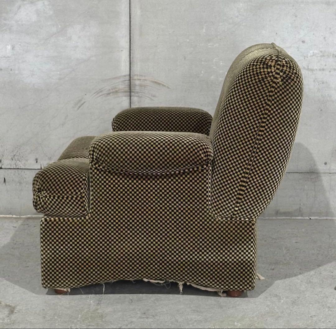 ✦70’s✦昭和レトロ 千鳥格子 1人掛ソファ｜昭和レトロ ミッドセンチュリー②