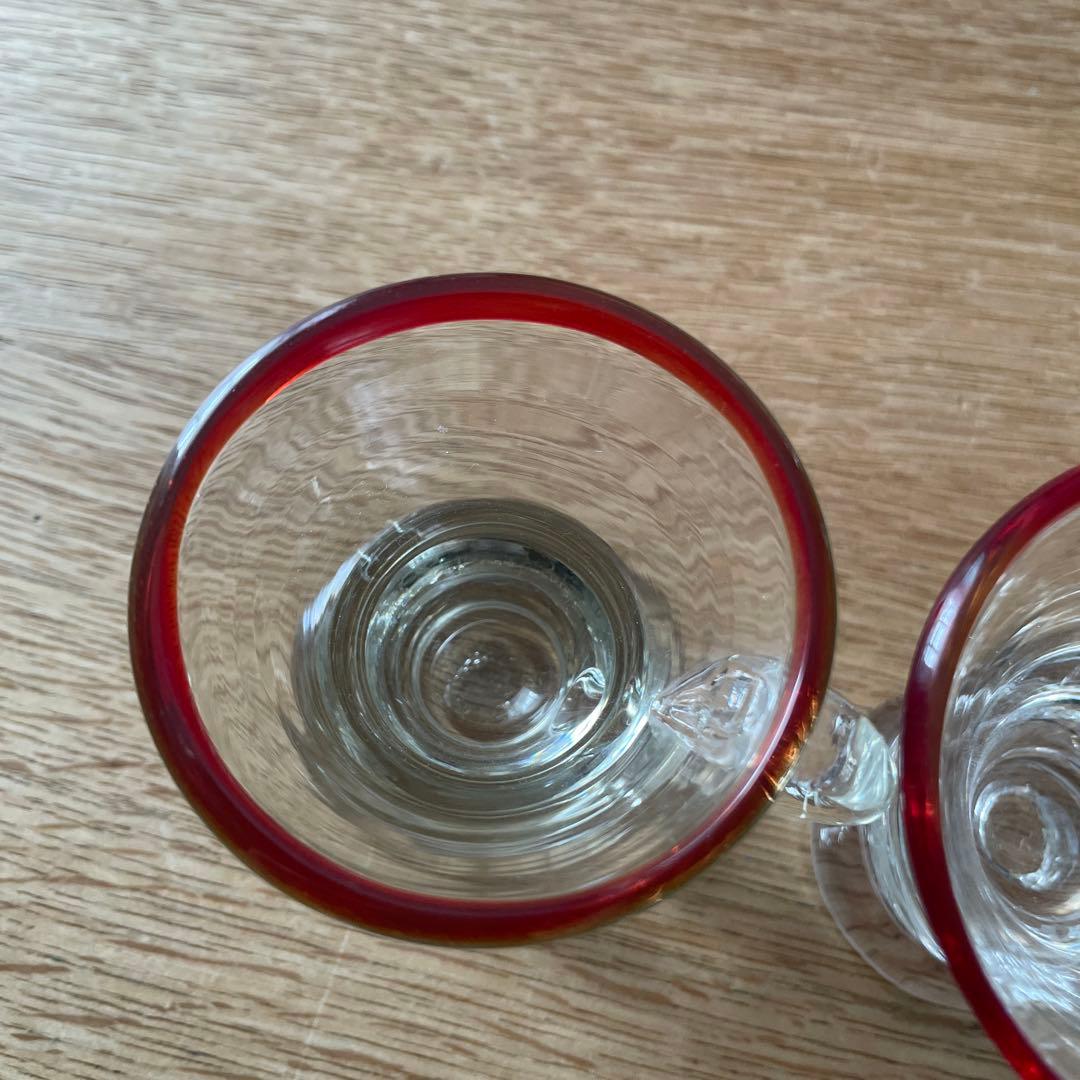 アイスクリームコップ　氷コップ　手吹きガラス　アンティーク　骨董　大正昭和