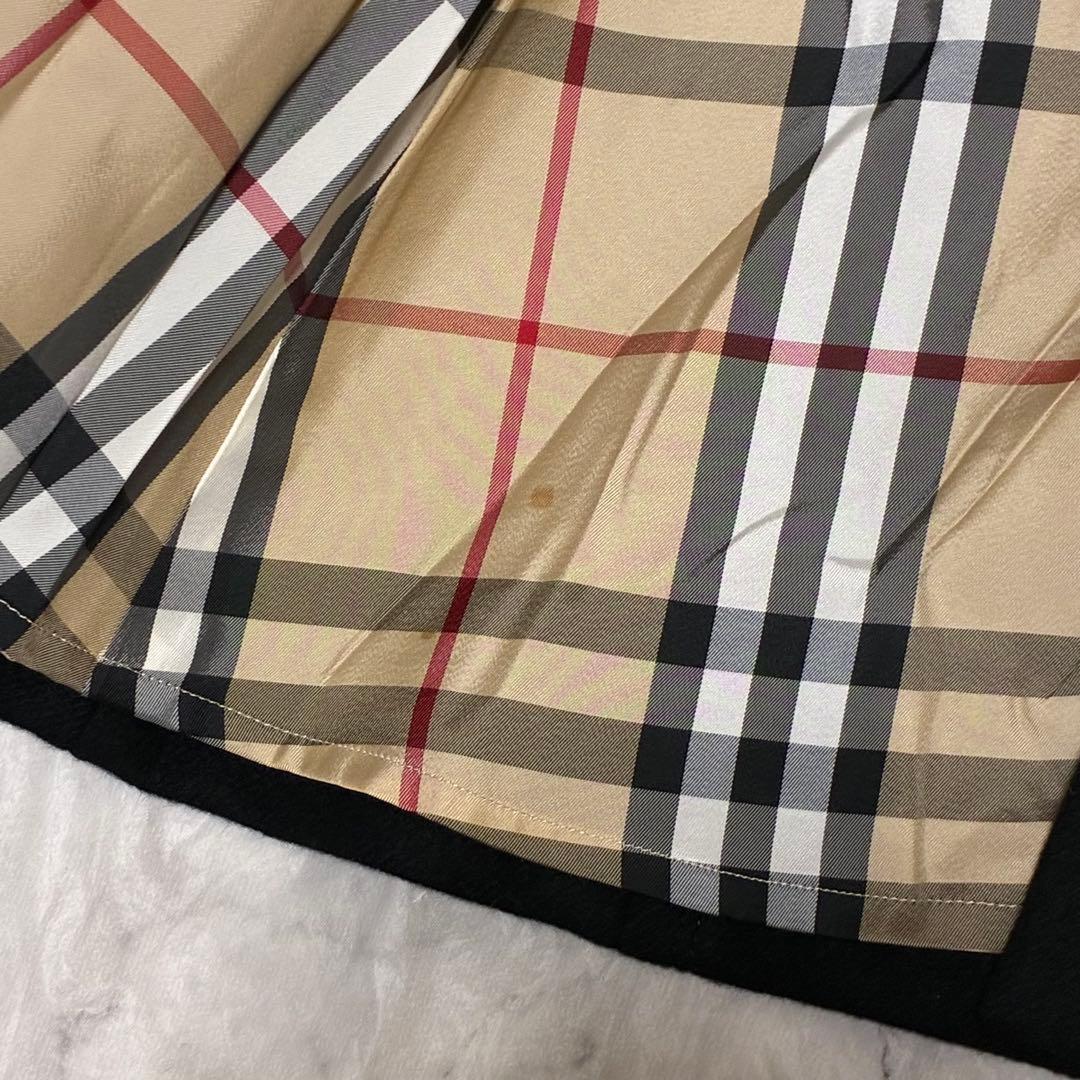 BURBERRY 美品 ノバチェック ベルト付 メルトン コート 黒 ブラック