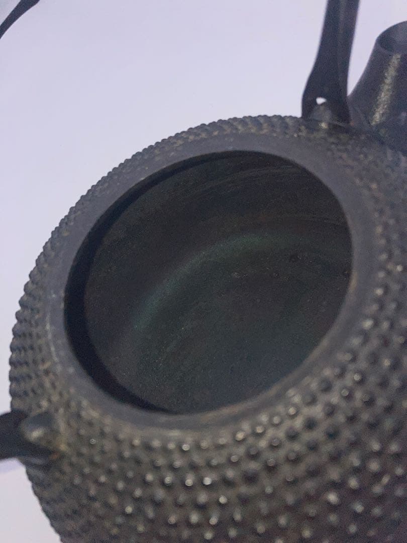 及富（南部宝生堂）南部鉄瓶　平成丸アラレ　黒色