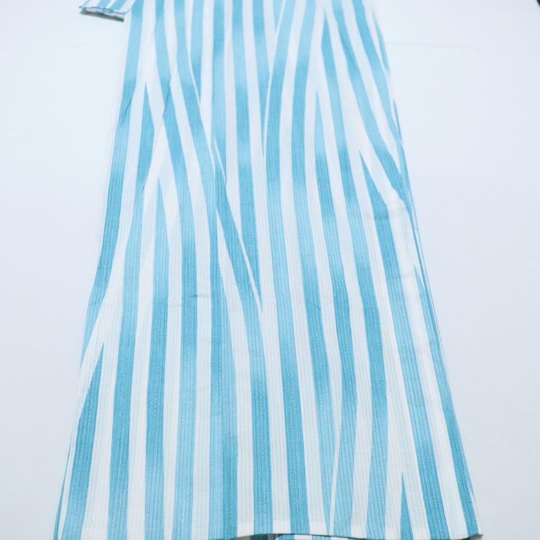 ねこマダム◆撫松庵◆綿縦絽◆ストライプ模様◆木綿◆浴衣◆綿着物としても