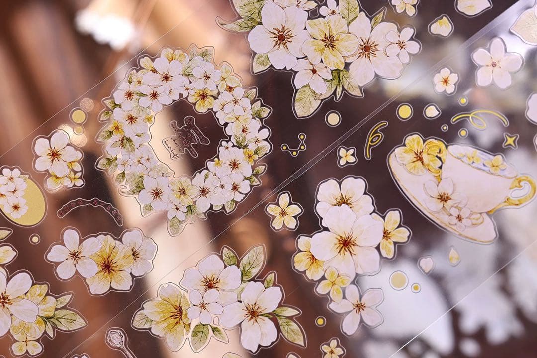 小白家文創《盏中花》海外マスキングテープ マステ 【2761】