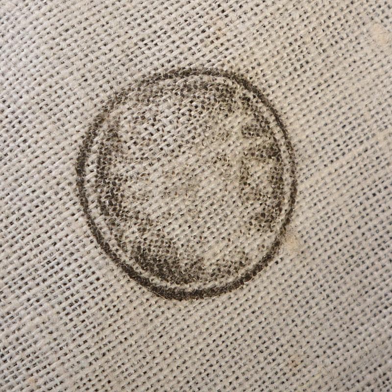 九谷焼　須田青華造　仁清写し　色絵　竹に犬文　火入　共布共箱　M　R7413