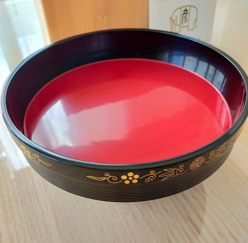 象彦　春陽　金彩漆塗り　高坏干菓子盆