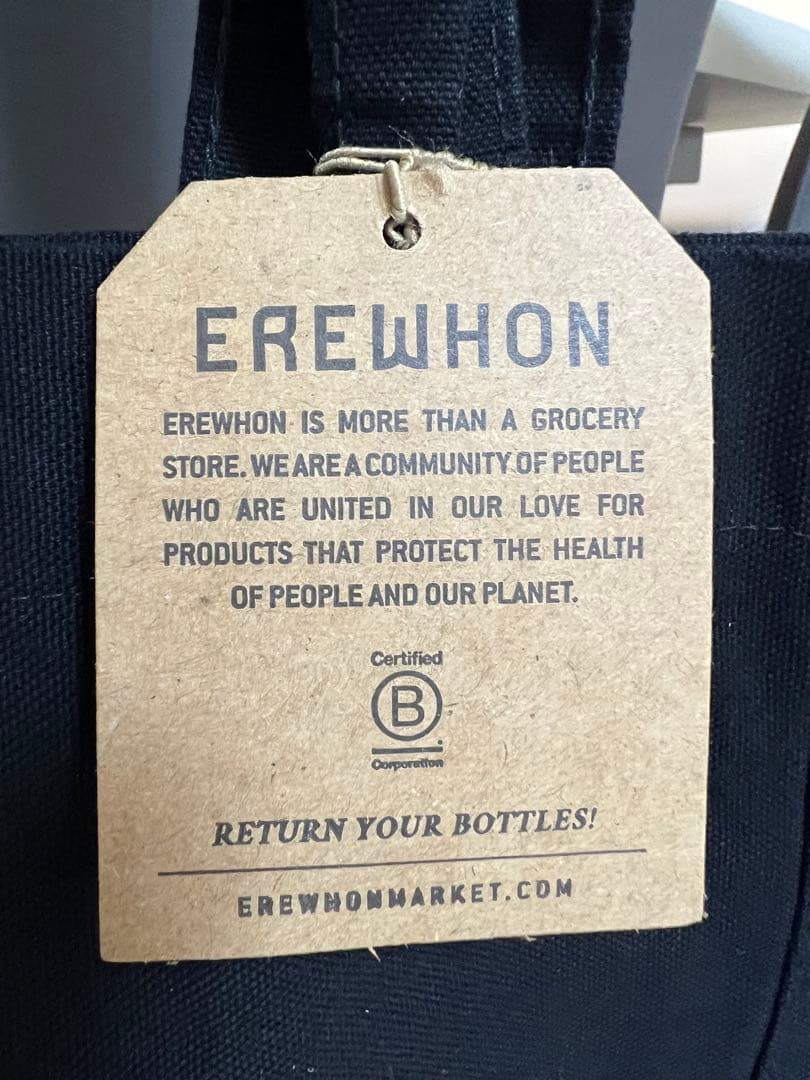 EREWHON エレウォン キャンバストート エコトート バッグ 黒