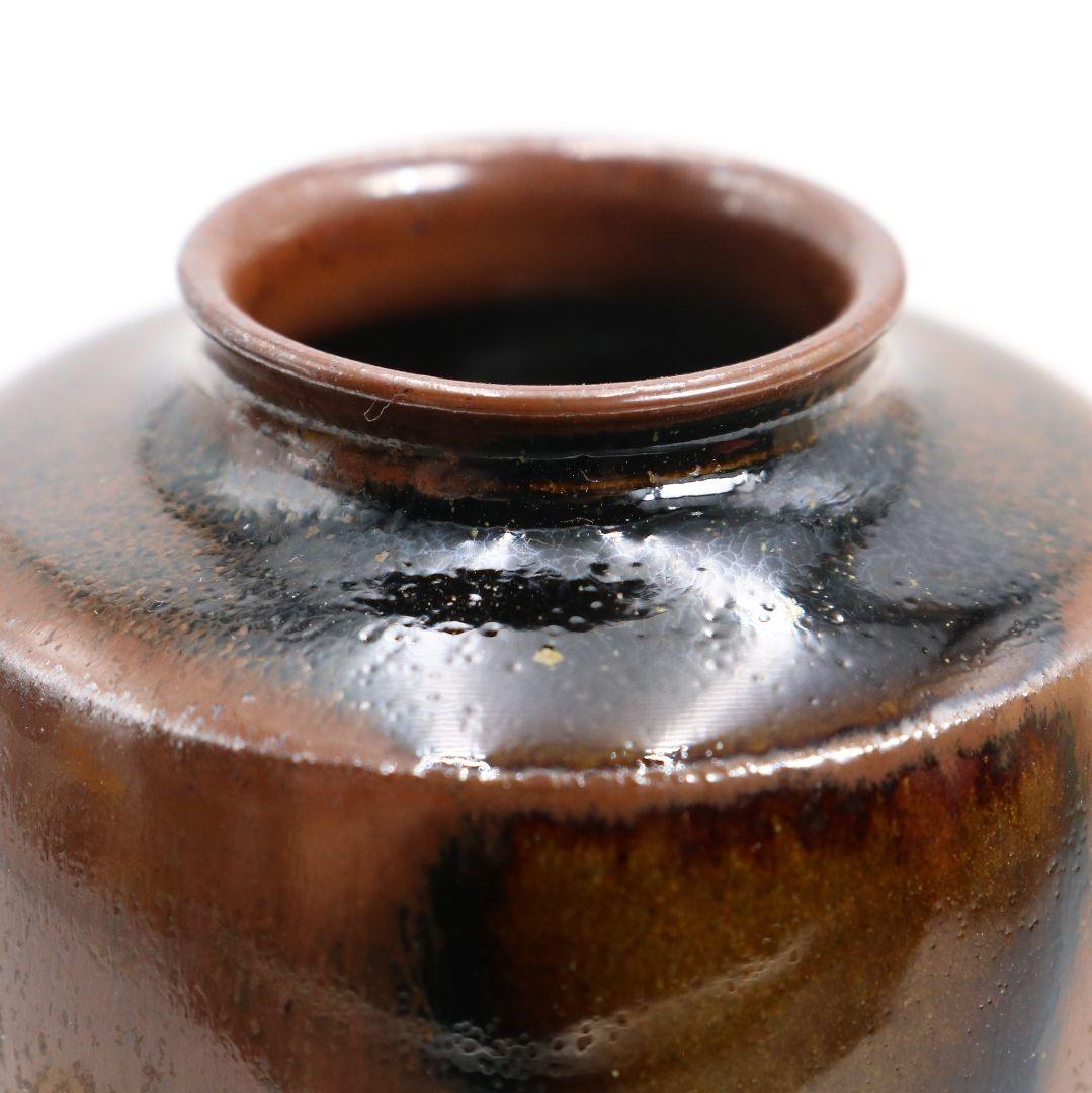 笹田仁史作 肩衝茶入 仕覆付 茶道具 共箱　V841