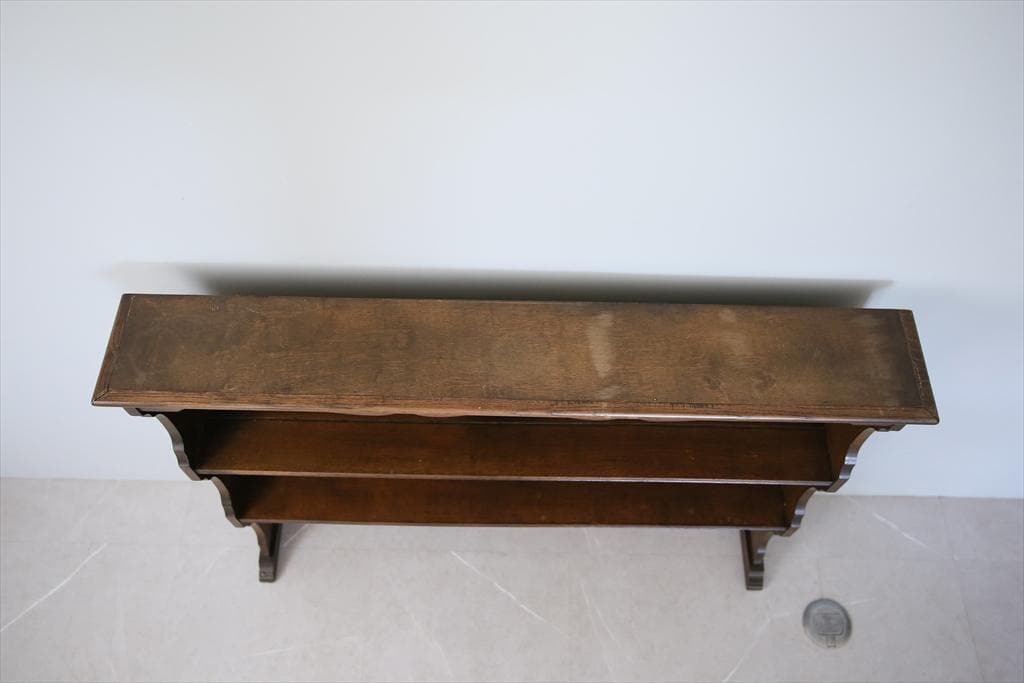 英国アンティーク木製ブックシェルフ/本棚/食器棚/飾り棚/ラック(89-17-1