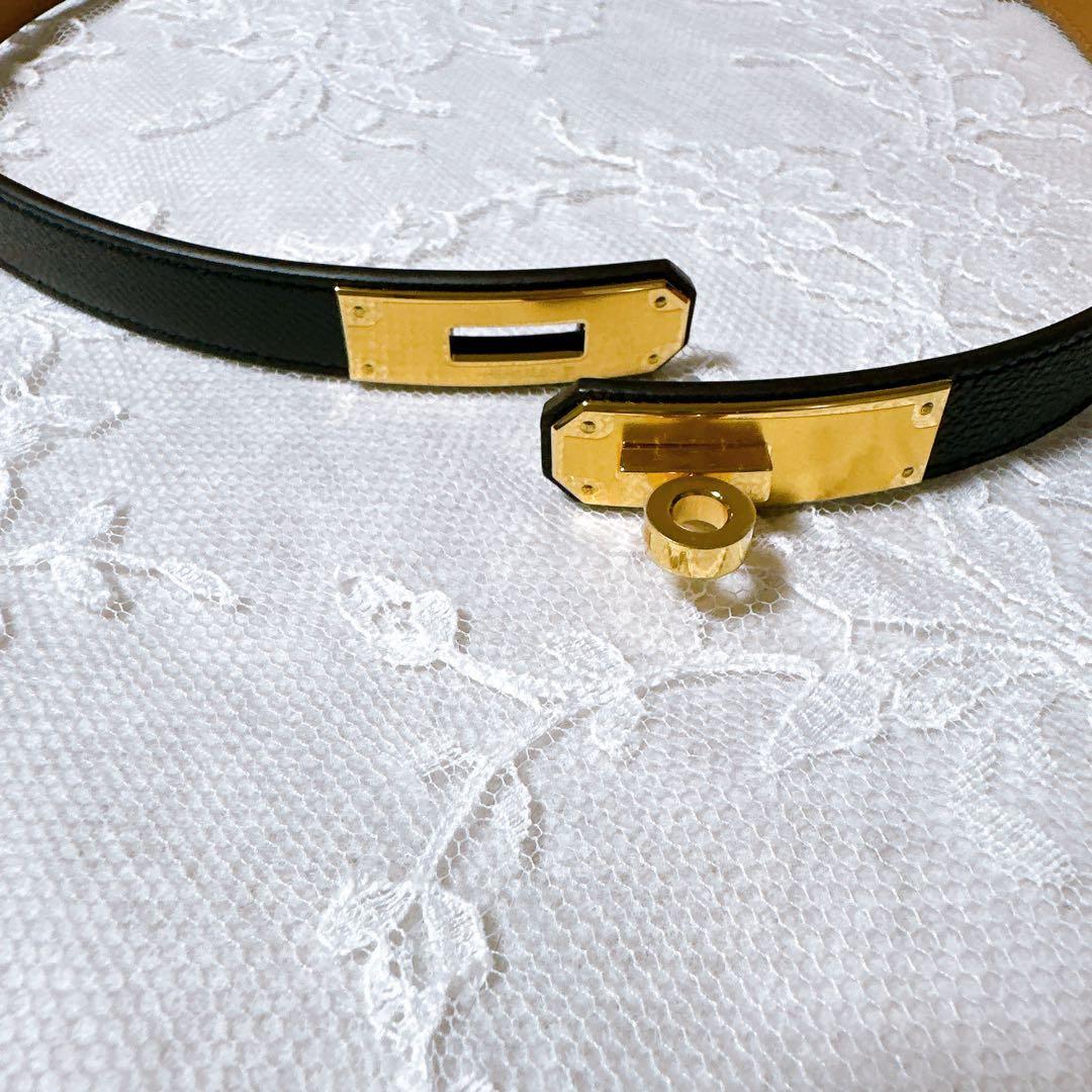 ❣️新品未使用❣️エルメスケリーベルト　ノワール　G金具　K刻印