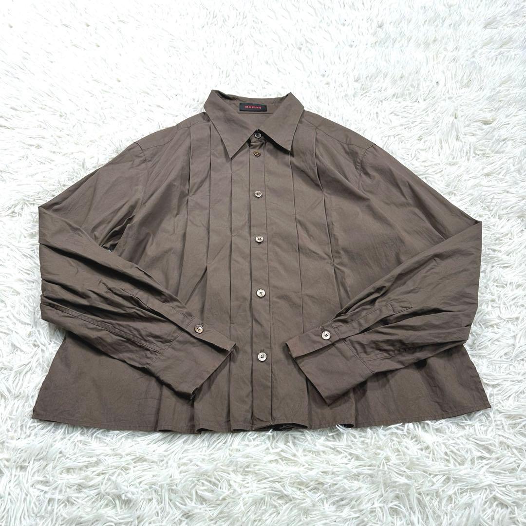 CABan コットンシルクタイプライター ランダムダックシャツ ブラウン