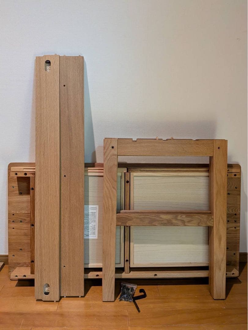 ■送料込■無印 MUJI オーク無垢材デスク 引出足元棚付 学習机 事務テーブル