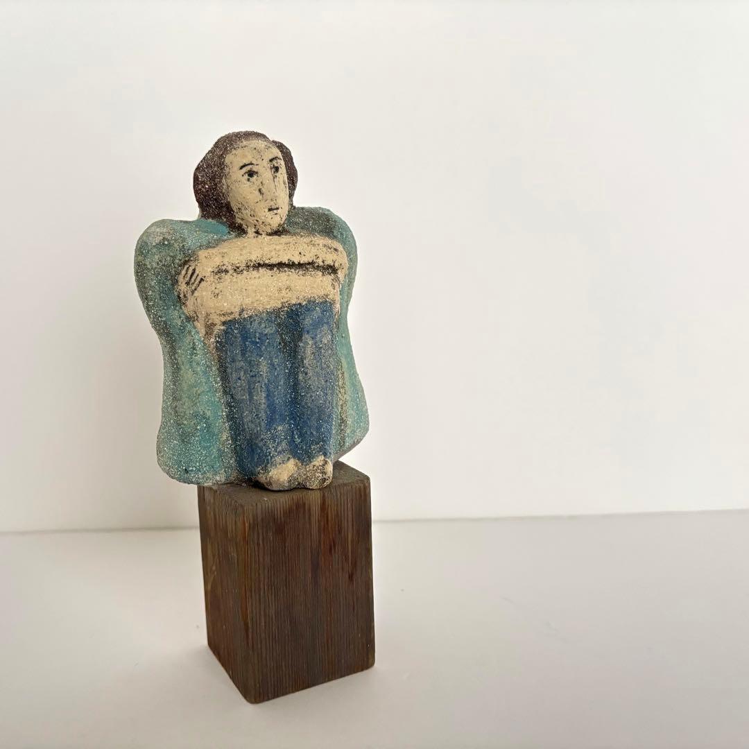 【1点もの】リサラーソン 座っている女性の彫刻 16cm 2000年