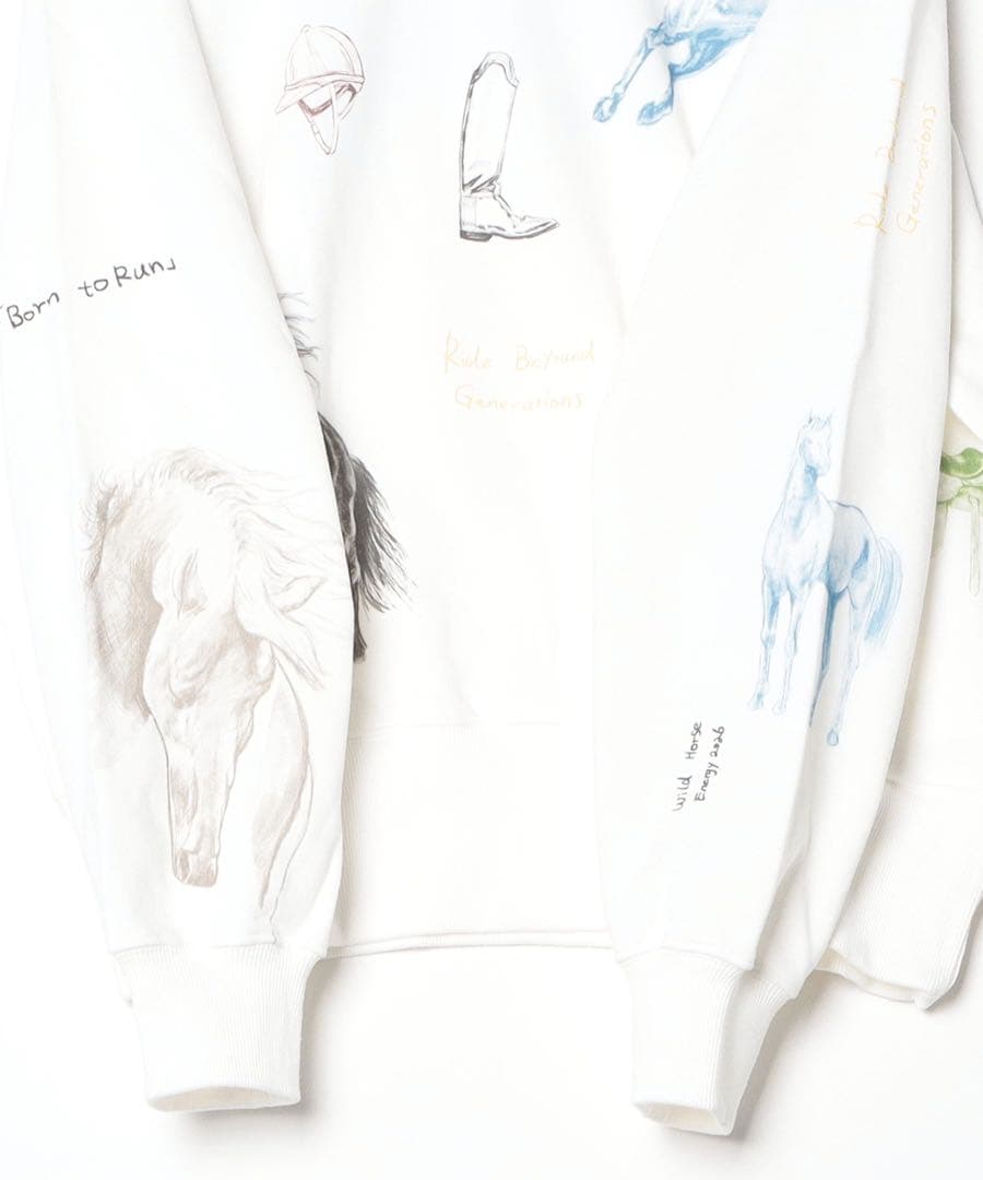 新品　MAISON SPECIAL 総柄プリント　トレーナー　スウェット　白