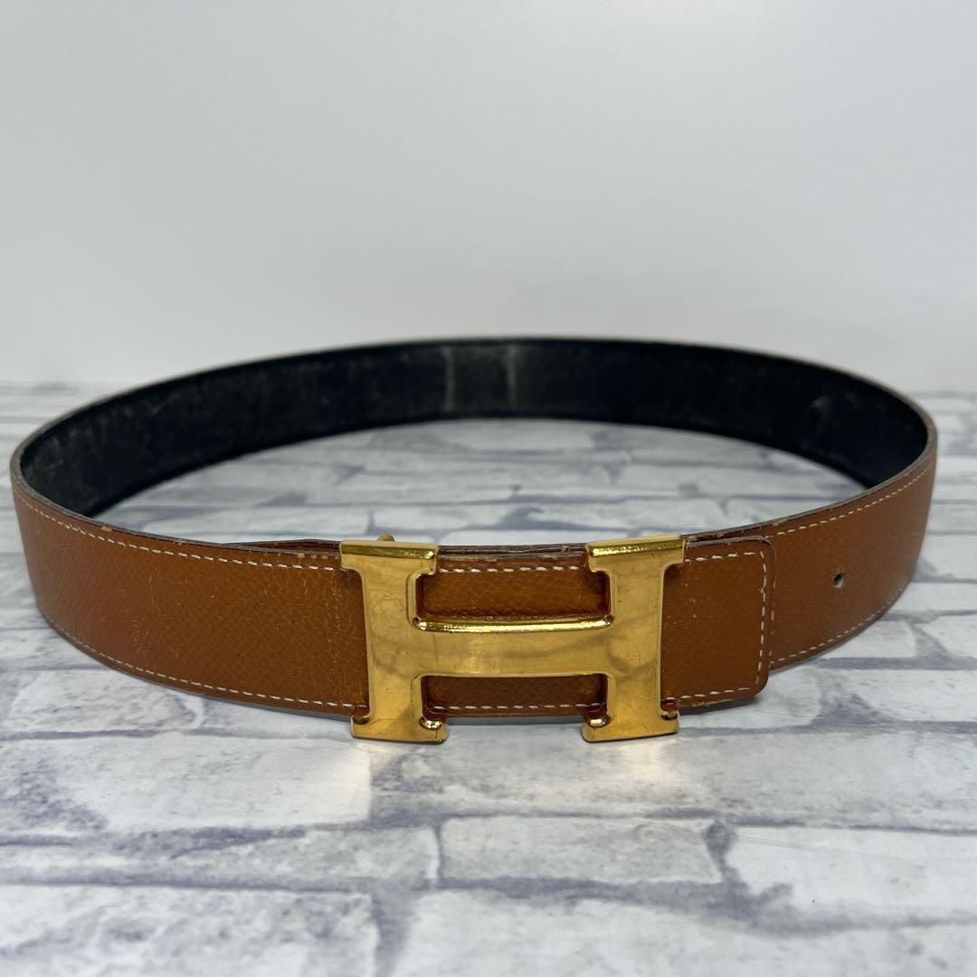 【箱 袋あり】HERMES　H型バックル ベルト コンスタンス　リバーシブル