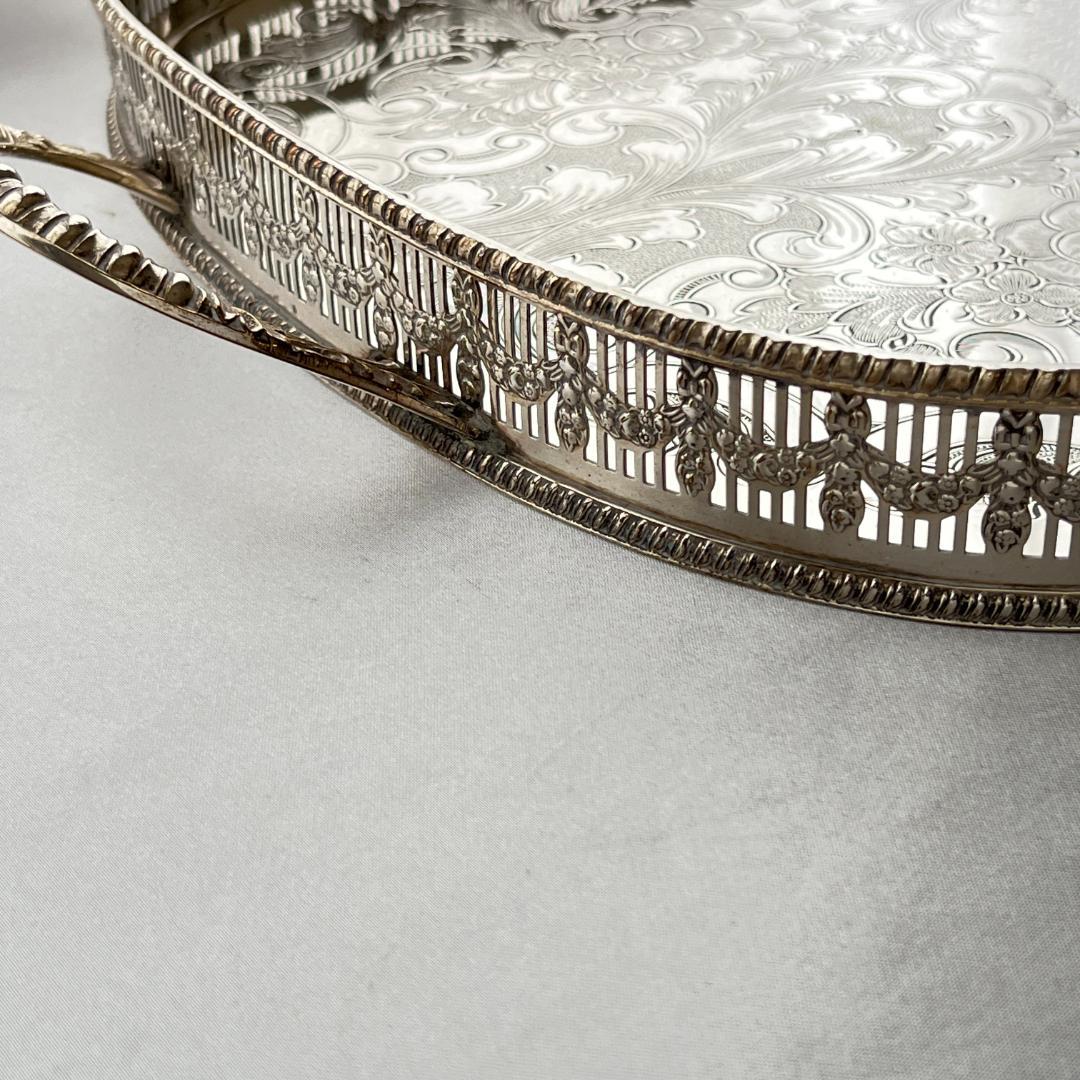 【Viners】 ギャラリートレー 56cm 【シルバープレート】 ハンドル