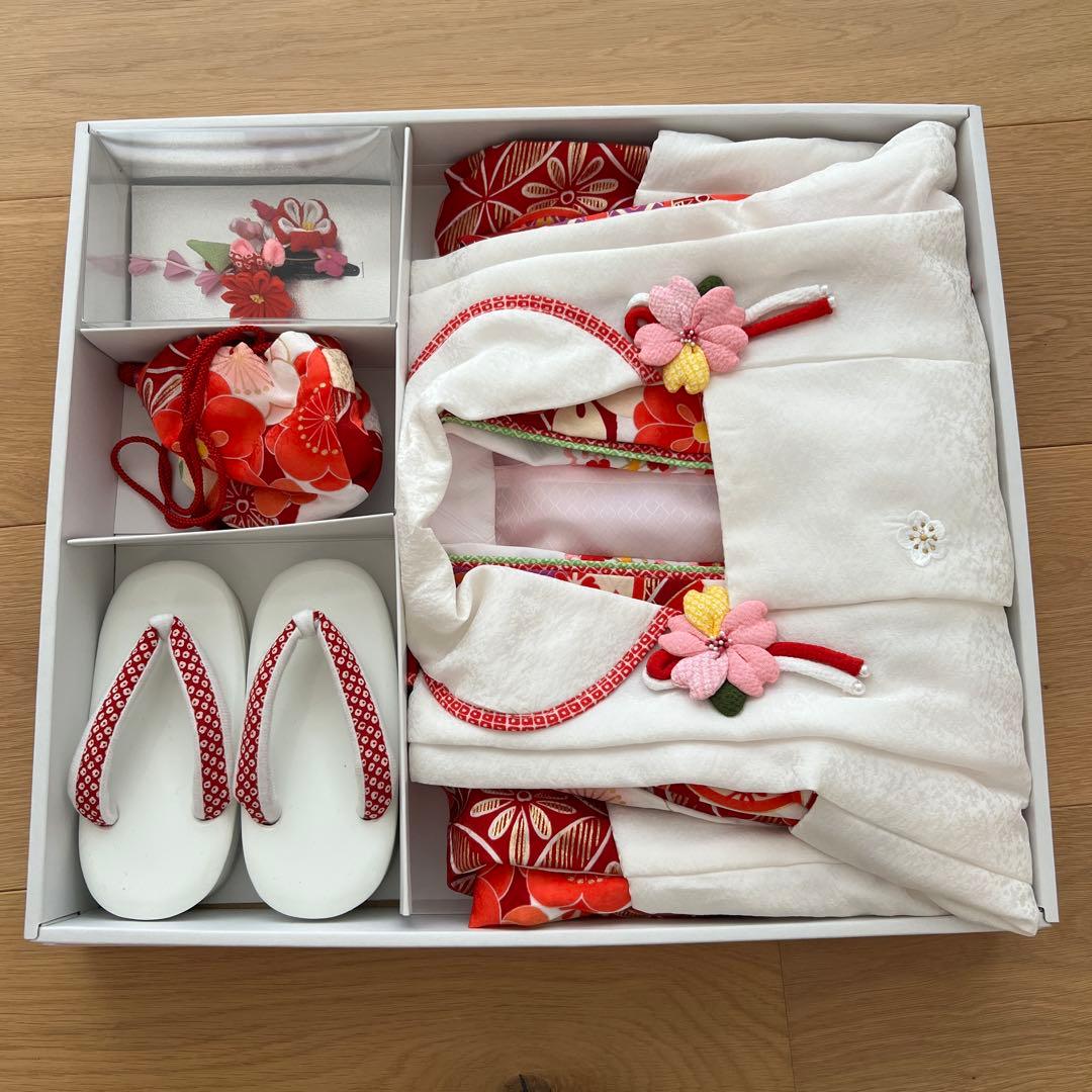 七五三 着物 3歳 祝い着・被布セット 正絹 女の子