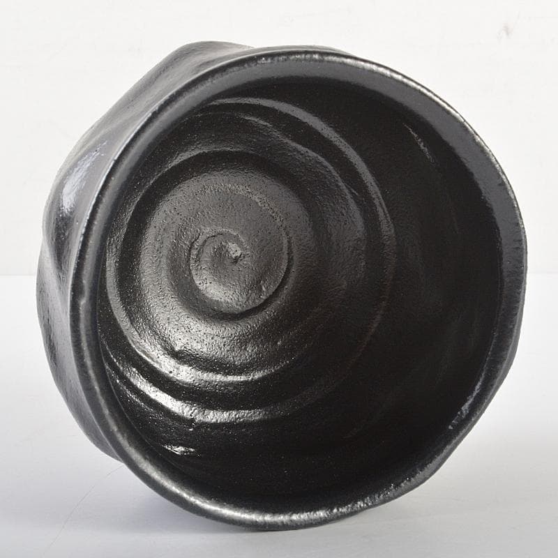 加藤唐九郎（一無斎）作　黒茶碗　銘「黎明」　仕覆付　共布　極め箱　D　R6974