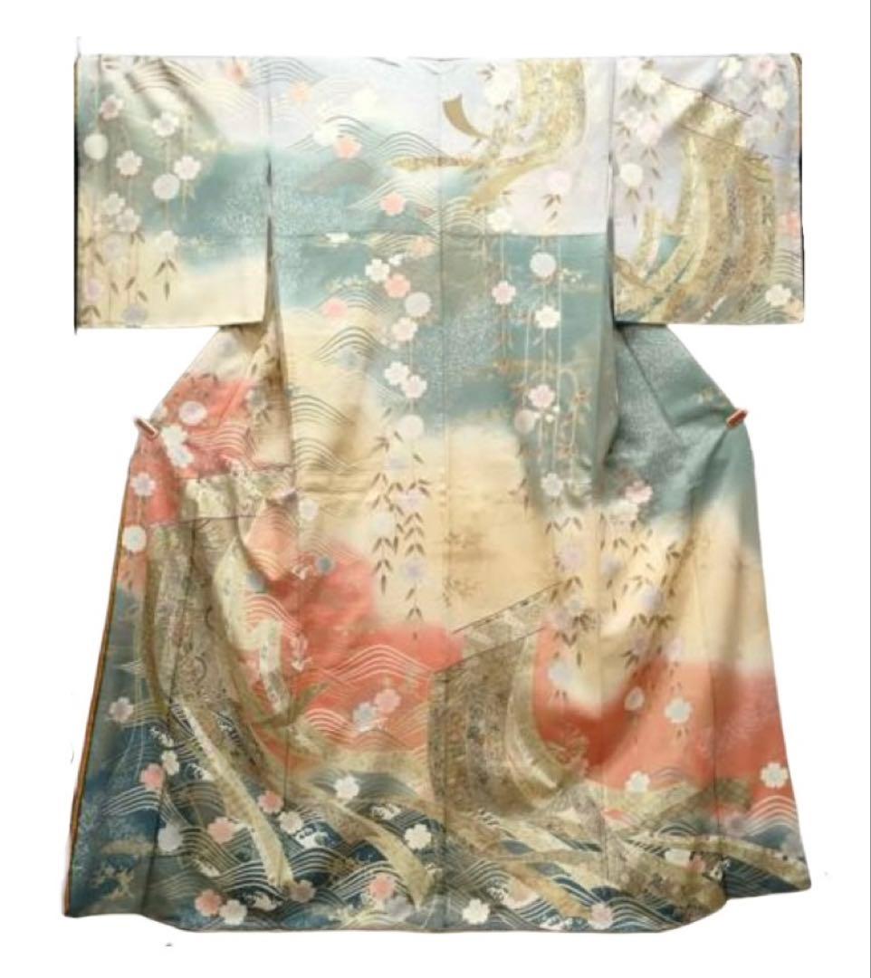 H-4◆訪問着 拾 フルセット◆フランソワーズ・モレシャン◆暈し染め◇ゆったりめ