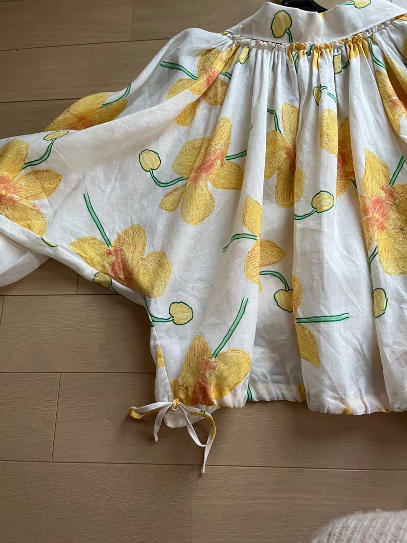 マルニ　フラワープリント　ボリュームギャザーブラウス　美品　40