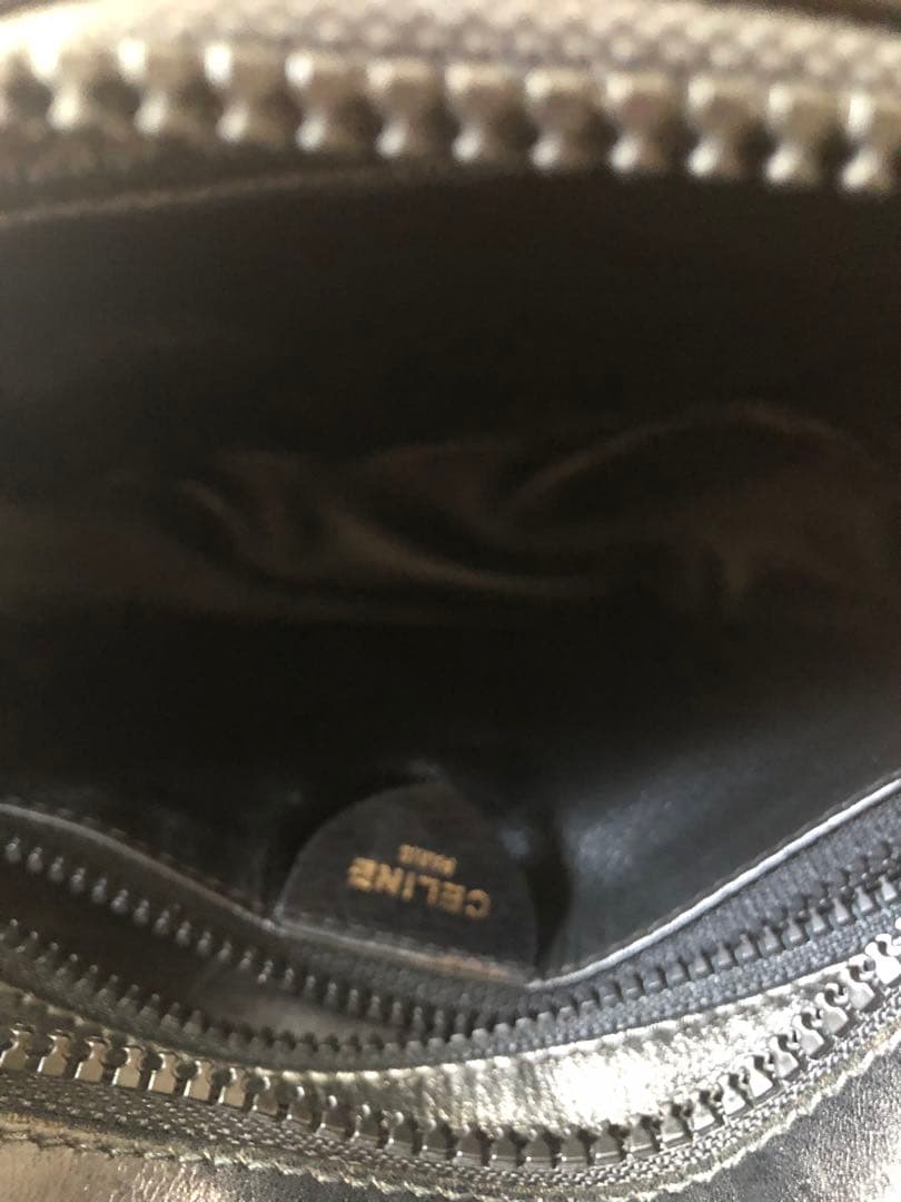 Celine ブラックレザー ショルダーバッグ　セリーヌ