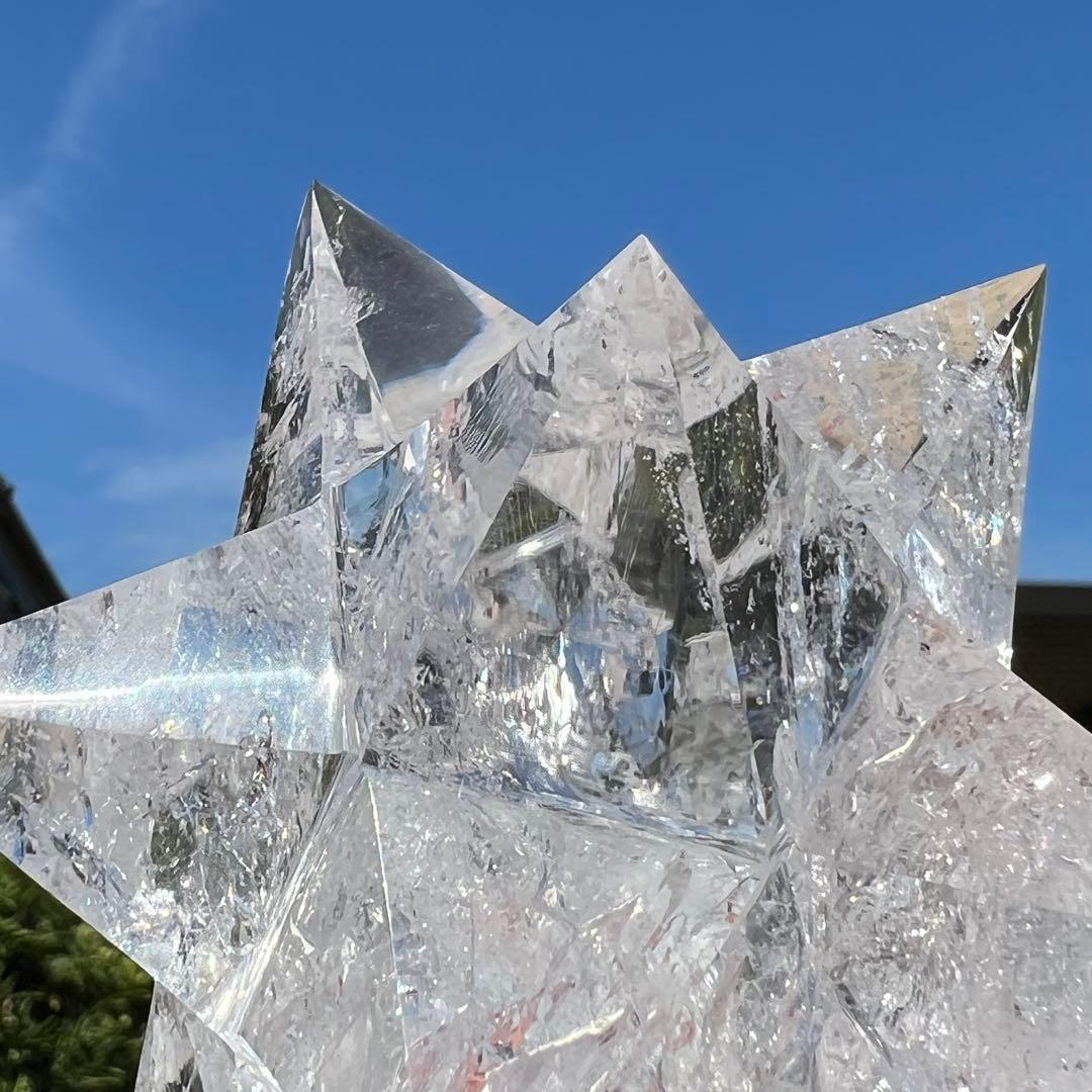 ☆特別出品☆透明度にギラギラクラック☆究極形状☆レインボー 水晶 アステロイド