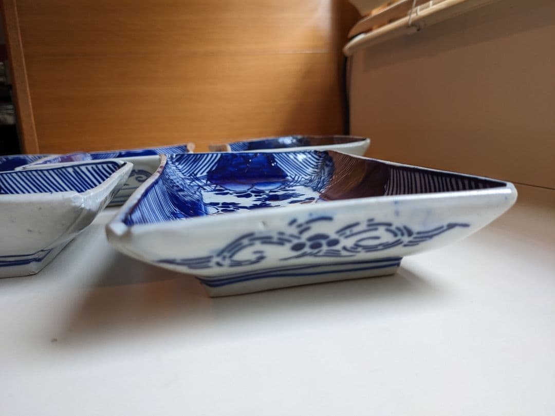 古伊万里　べろ藍　長角皿　5枚