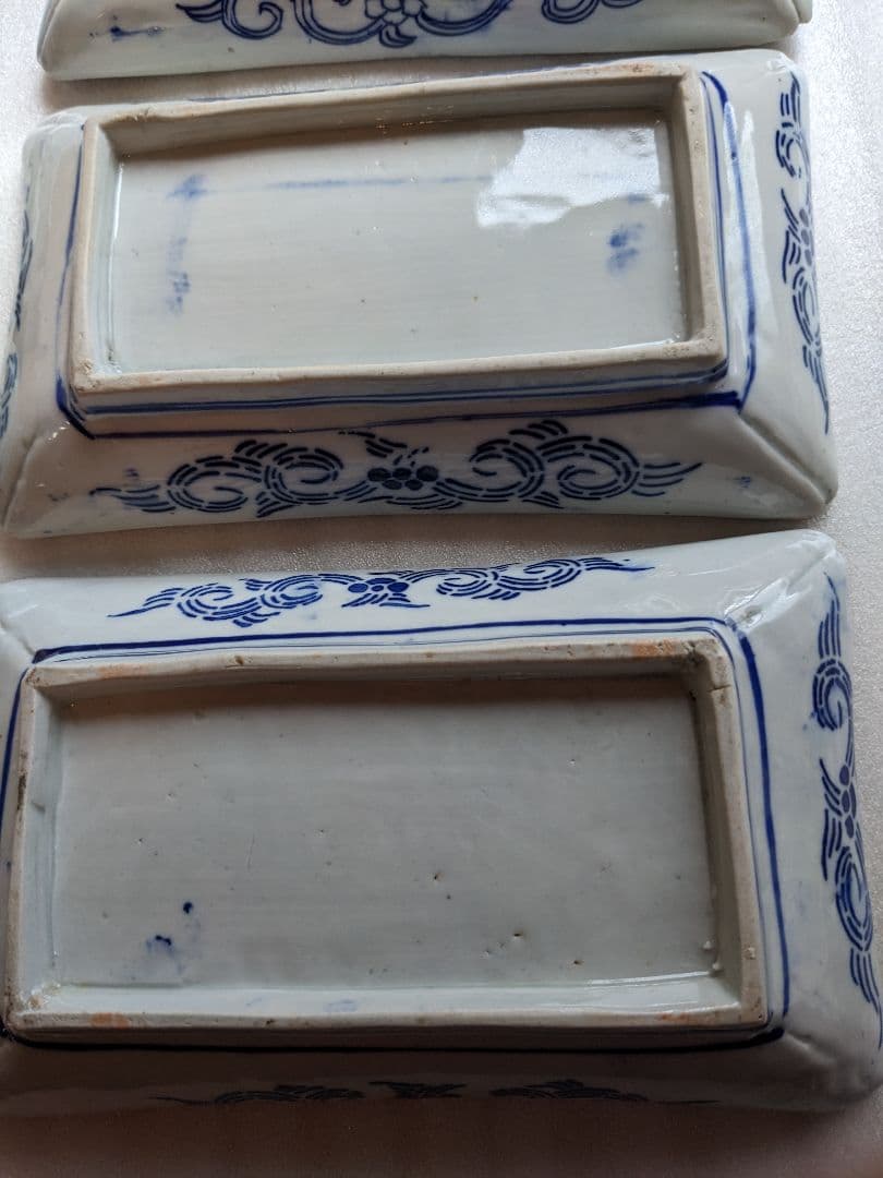 古伊万里　べろ藍　長角皿　5枚