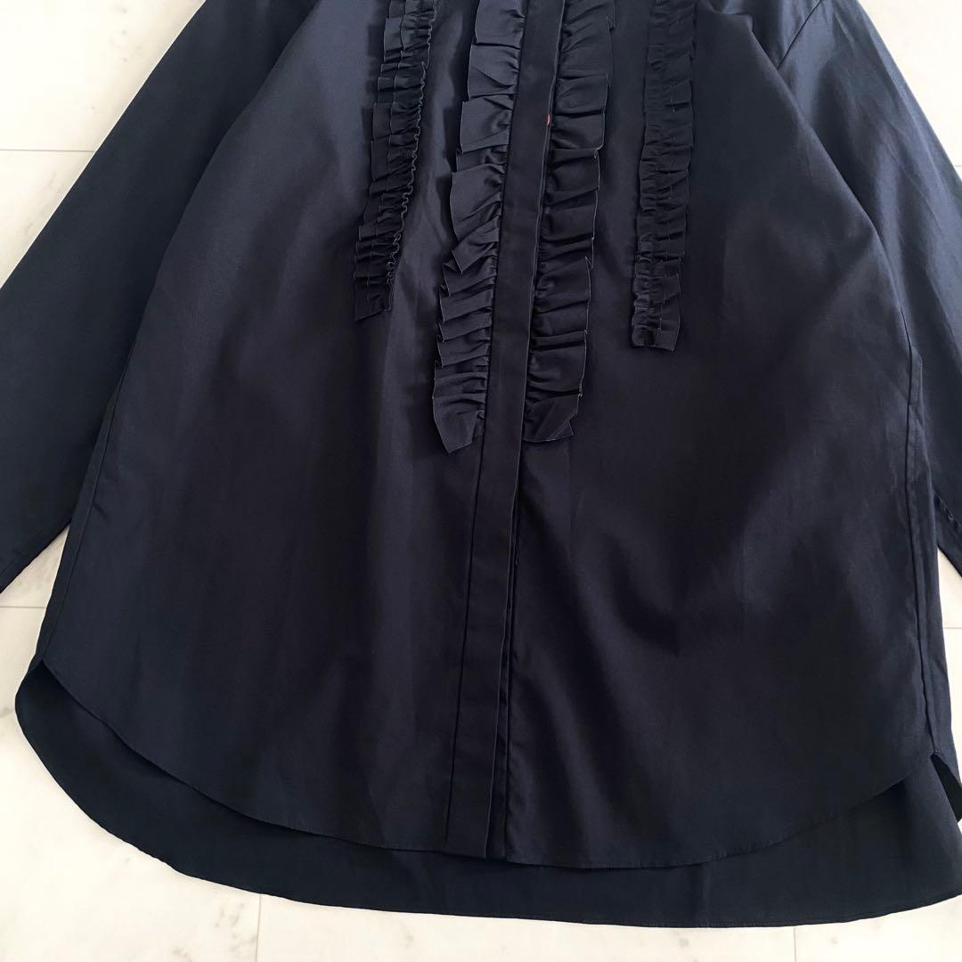 新品未使用 ドレステリア フリルブザムシャツ バイカラー コットン 36