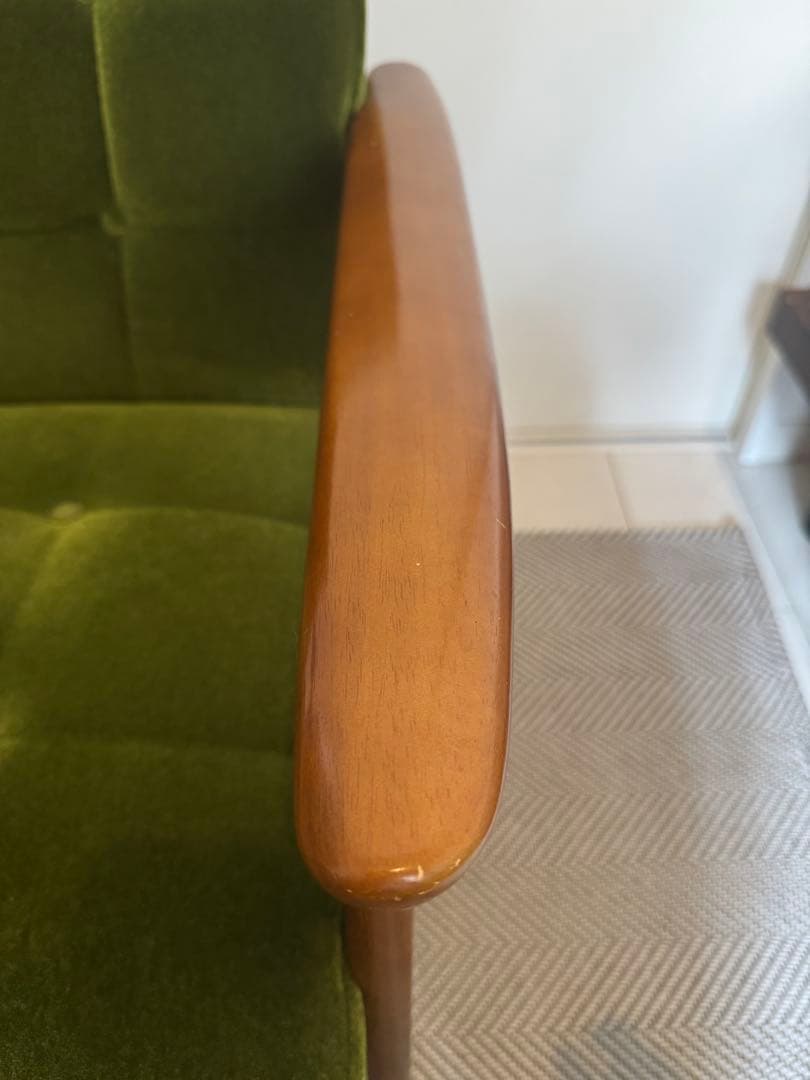 【名品】カリモク60 Kチェア 1シーター モケットグリーン