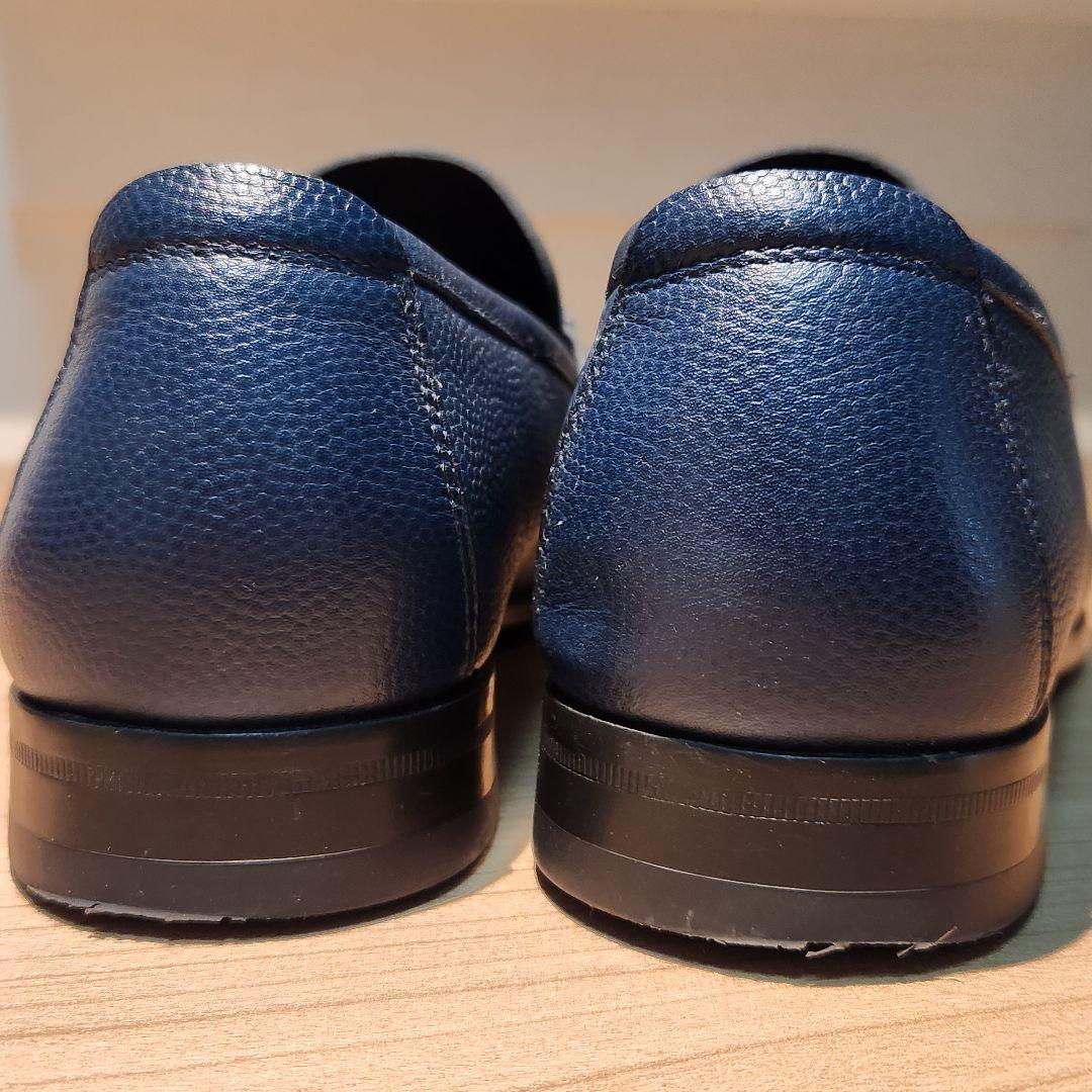 FERRAGAMO ネイビー ローファー 26cm