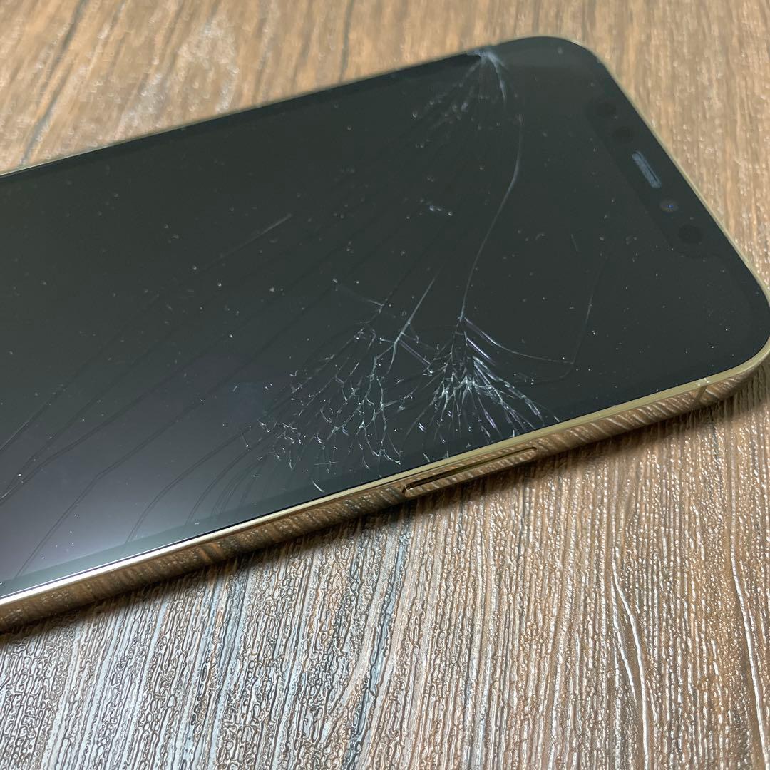 iPhone 12 Pro ゴールド 本体 画面割れあり SIMなし 128GB