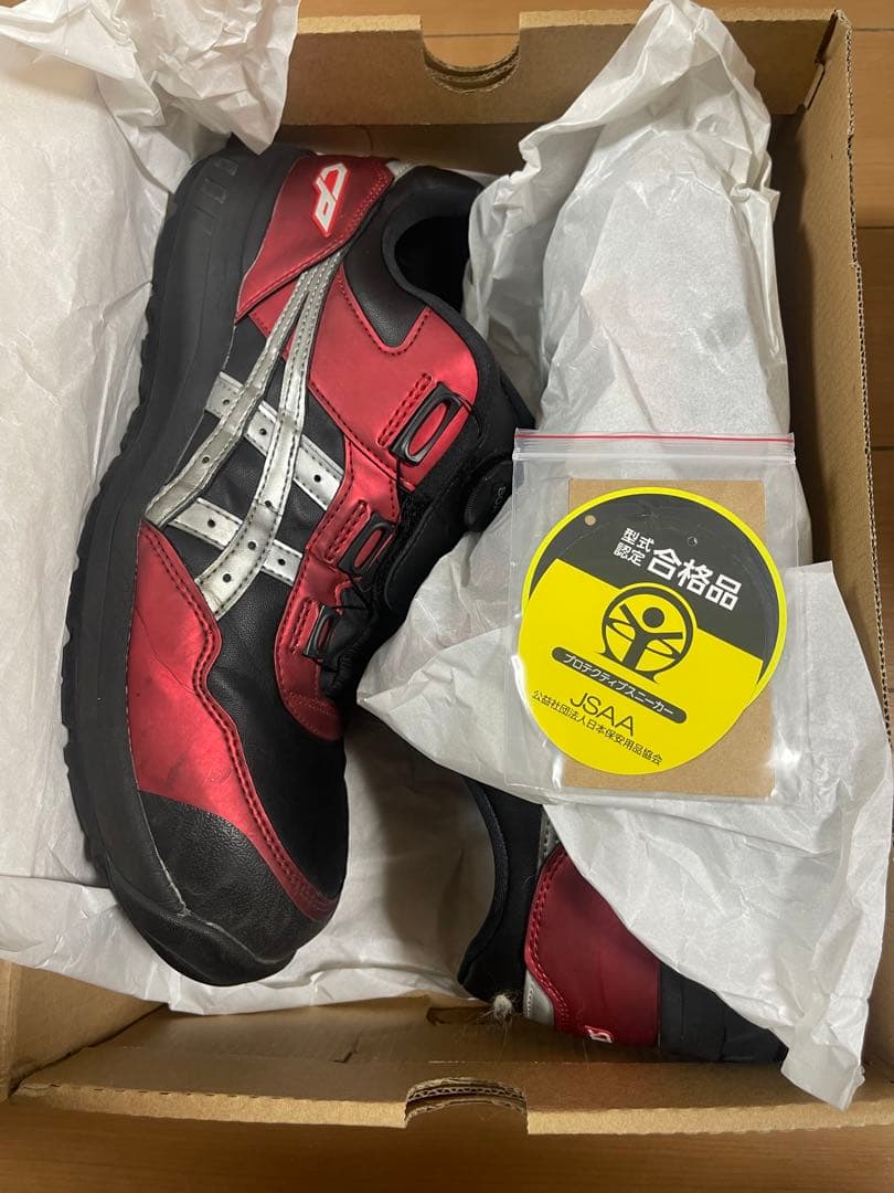 asics(アシックス) WINJOB 安全靴 黒/赤CP306限定カラー