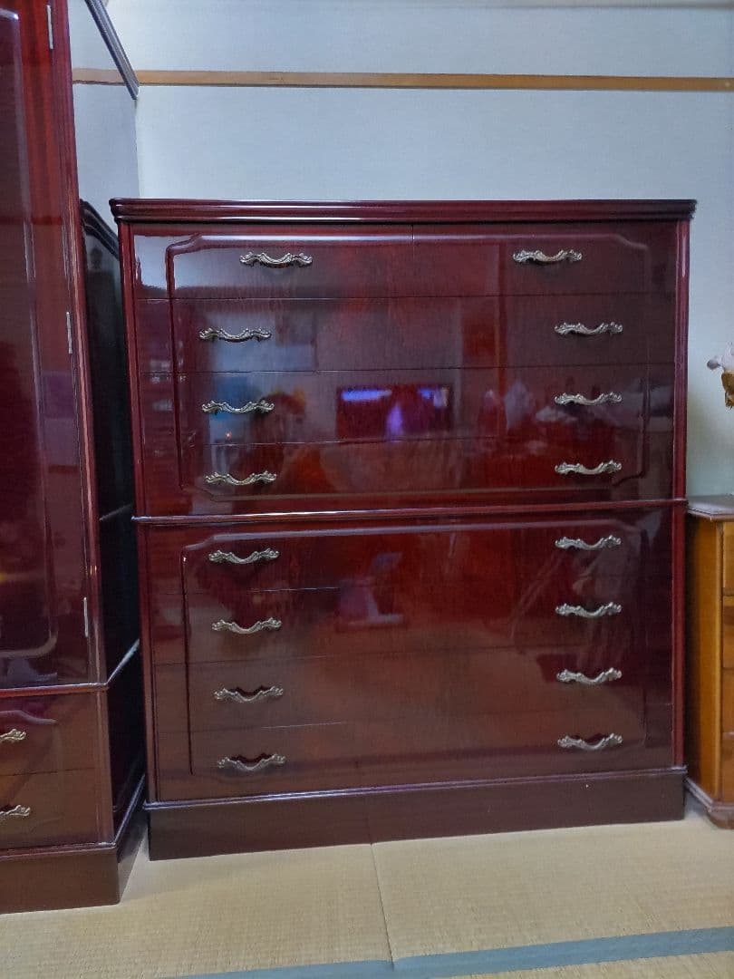 マホガニー和箪笥 &洋服ダンスセット