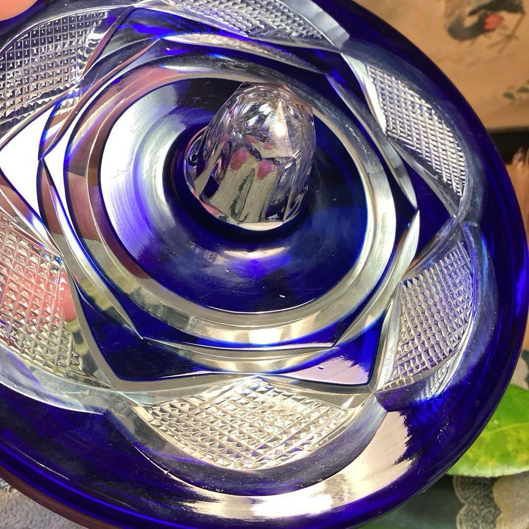 A901 茶道具　色被ガラス　義山　切子　水指