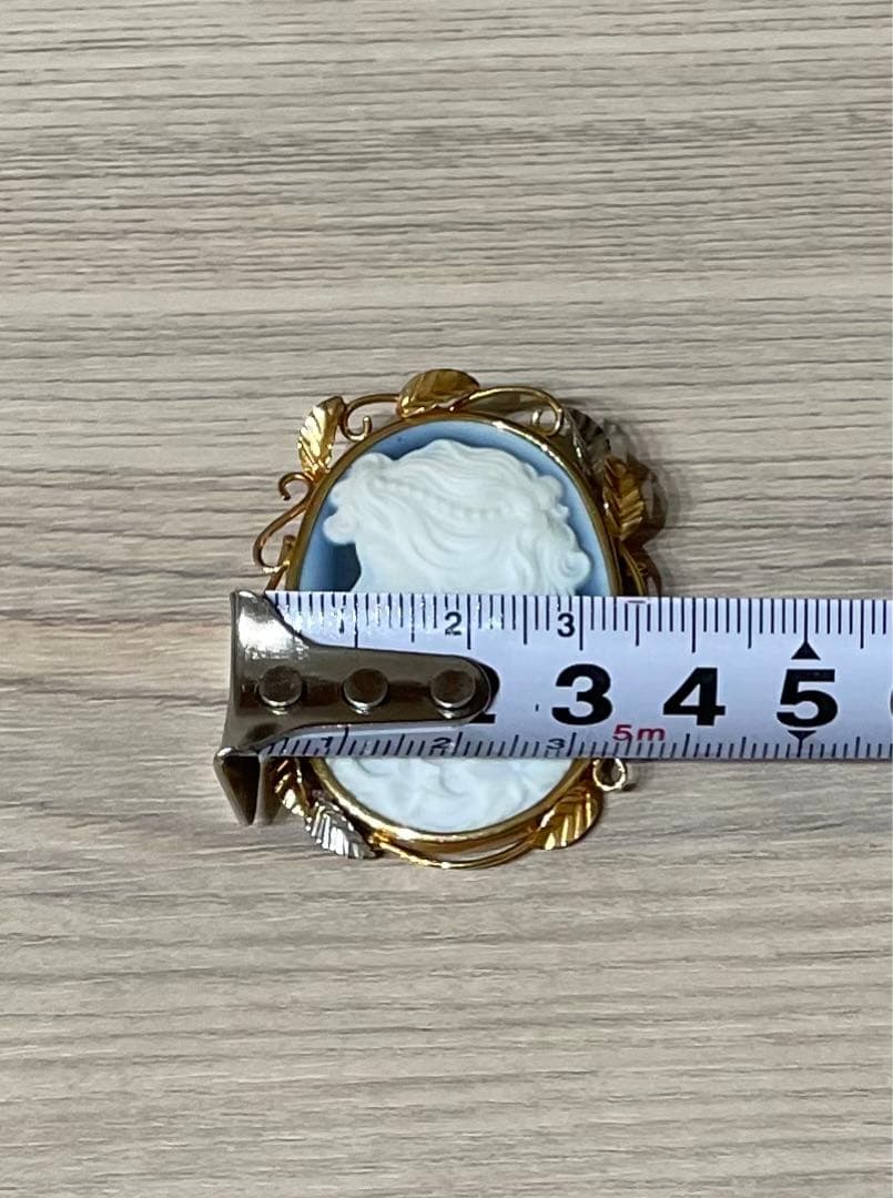 F.W.作カメオ天然石 K18 ペンダント&ブローチ