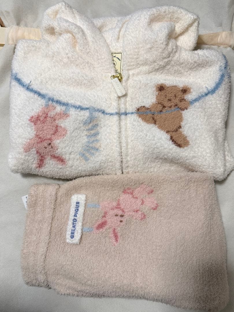 ジェラピケ　エアリーモコウォッシングアニマルジャガード　セットアップ　90センチ