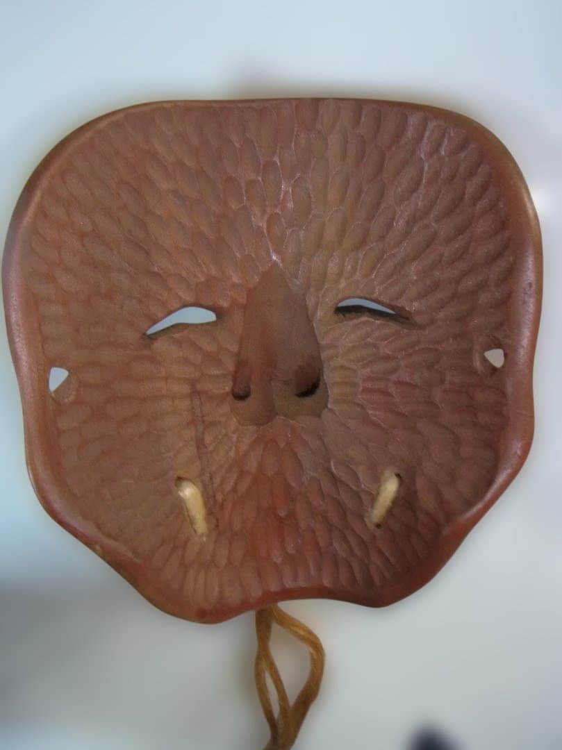 木製翁の面能面装飾品