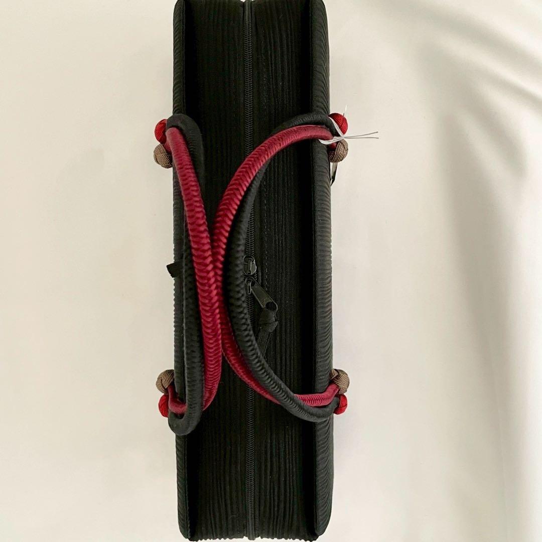 和装バッグ　横長　利休　バッグ　小田巻　黒　正絹　日本製